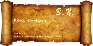Báró Norbert névjegykártya